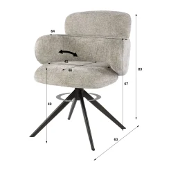 Comfortable eetkamerstoel draaibaar - Giani Flex