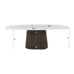 Deens ovale eettafel keramiek - Giani ceramo Centro