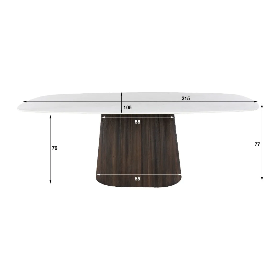 Deens ovale eettafel keramiek - Giani ceramo Centro