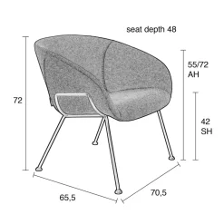 Design fauteuil kuipzitting - Zuiver Feston