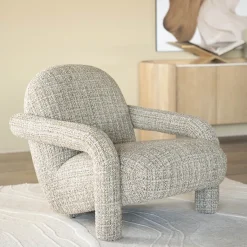 Design fauteuil met stoffen armleuning - Eleonora Monica