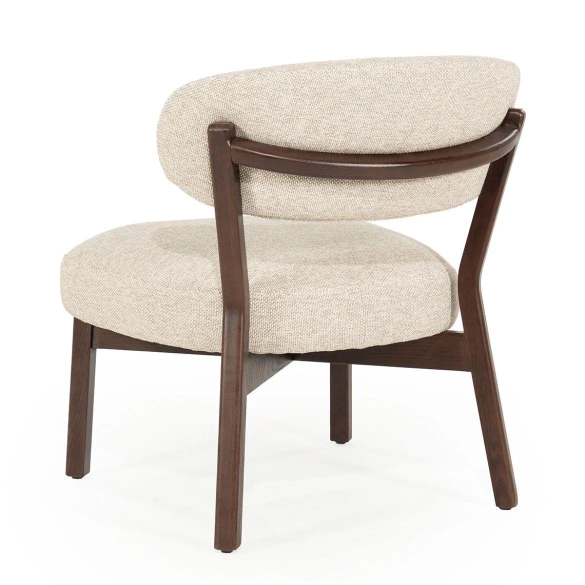 Design fauteuil walnoot en stof - Eleonora Mikky