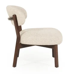 Design fauteuil walnoot en stof - Eleonora Mikky