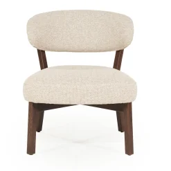 Design fauteuil walnoot en stof - Eleonora Mikky