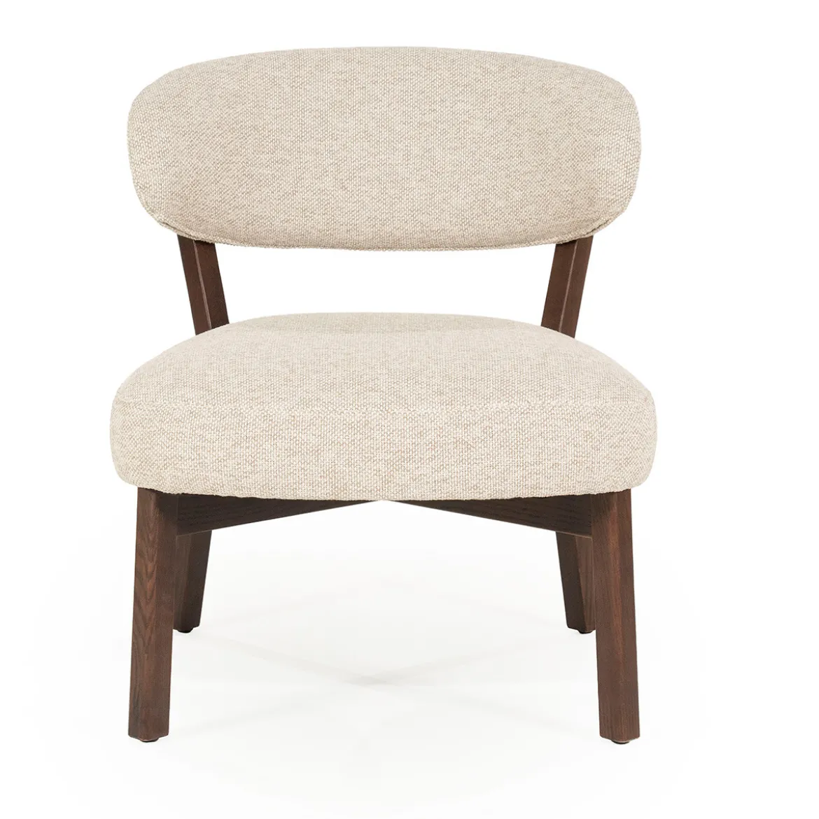 Design fauteuil walnoot en stof - Eleonora Mikky
