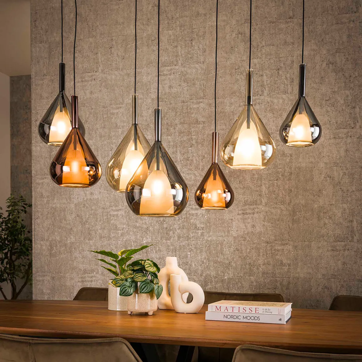 Design hanglamp gekleurd glas - Santa Wings Mix Glass