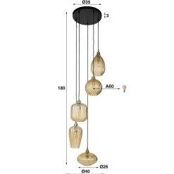 Design hanglamp 5 lichts - Santa V-Shape Pattern