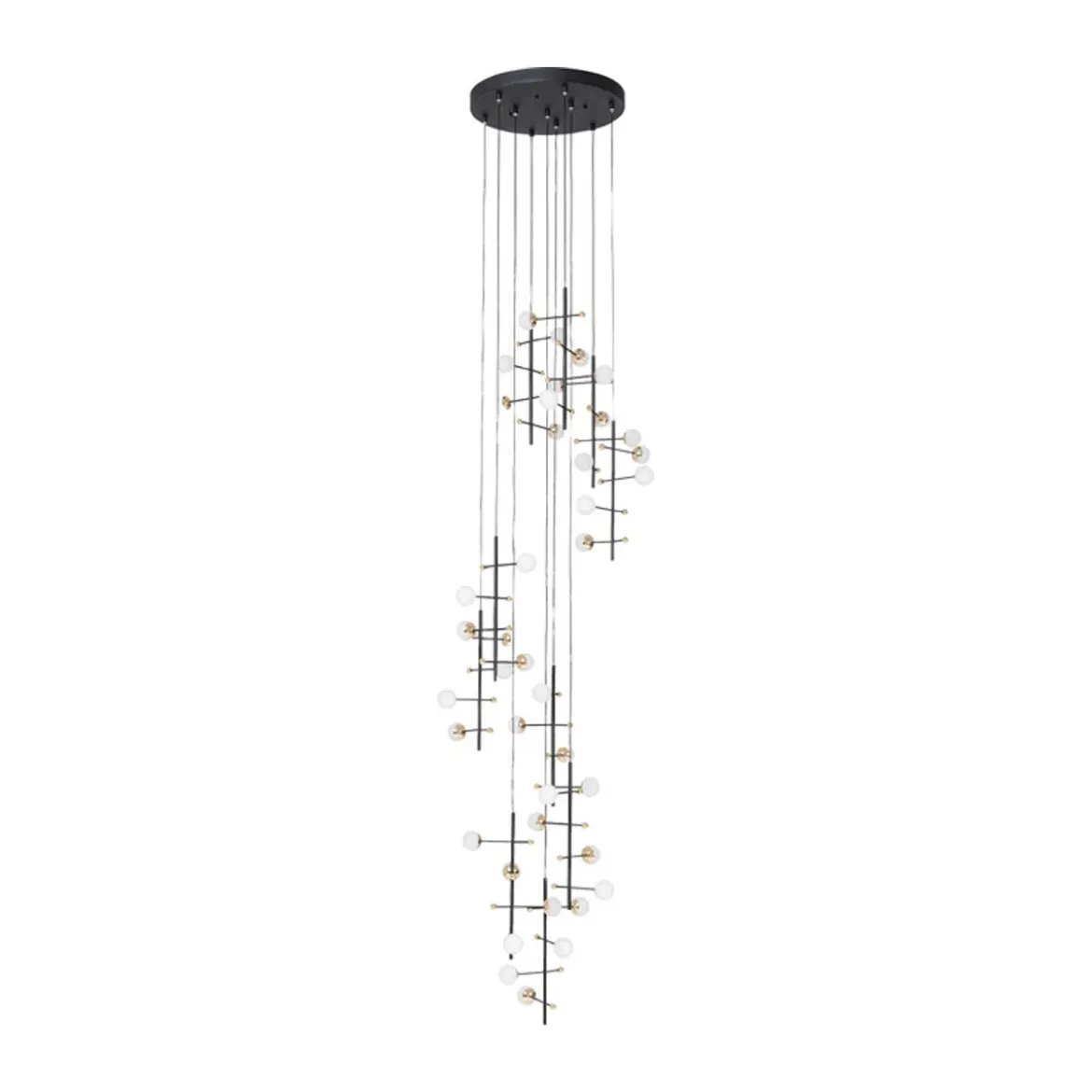 Design hanglamp zwart en messing - Kare Design Trapez