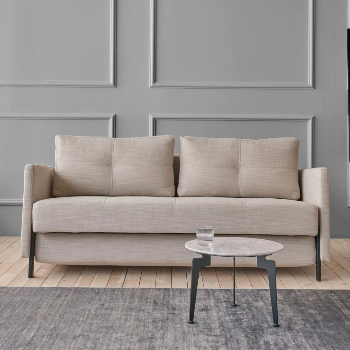 Design slaapbank met armleuning 140 - Innovation Living Cubed 140 Arm