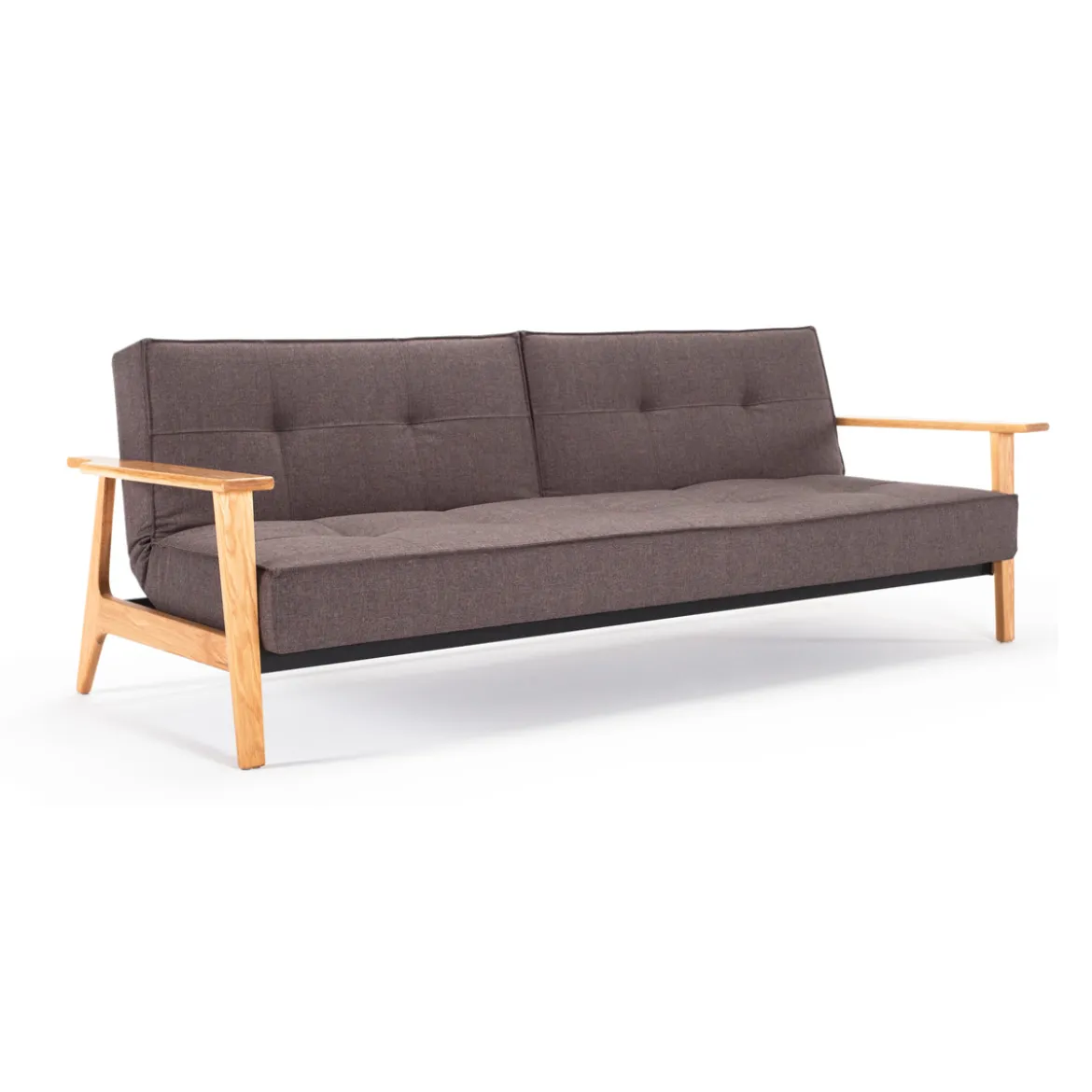 Design slaapbank met eiken armleuningen - Innovation Living Splitback Frej Natural
