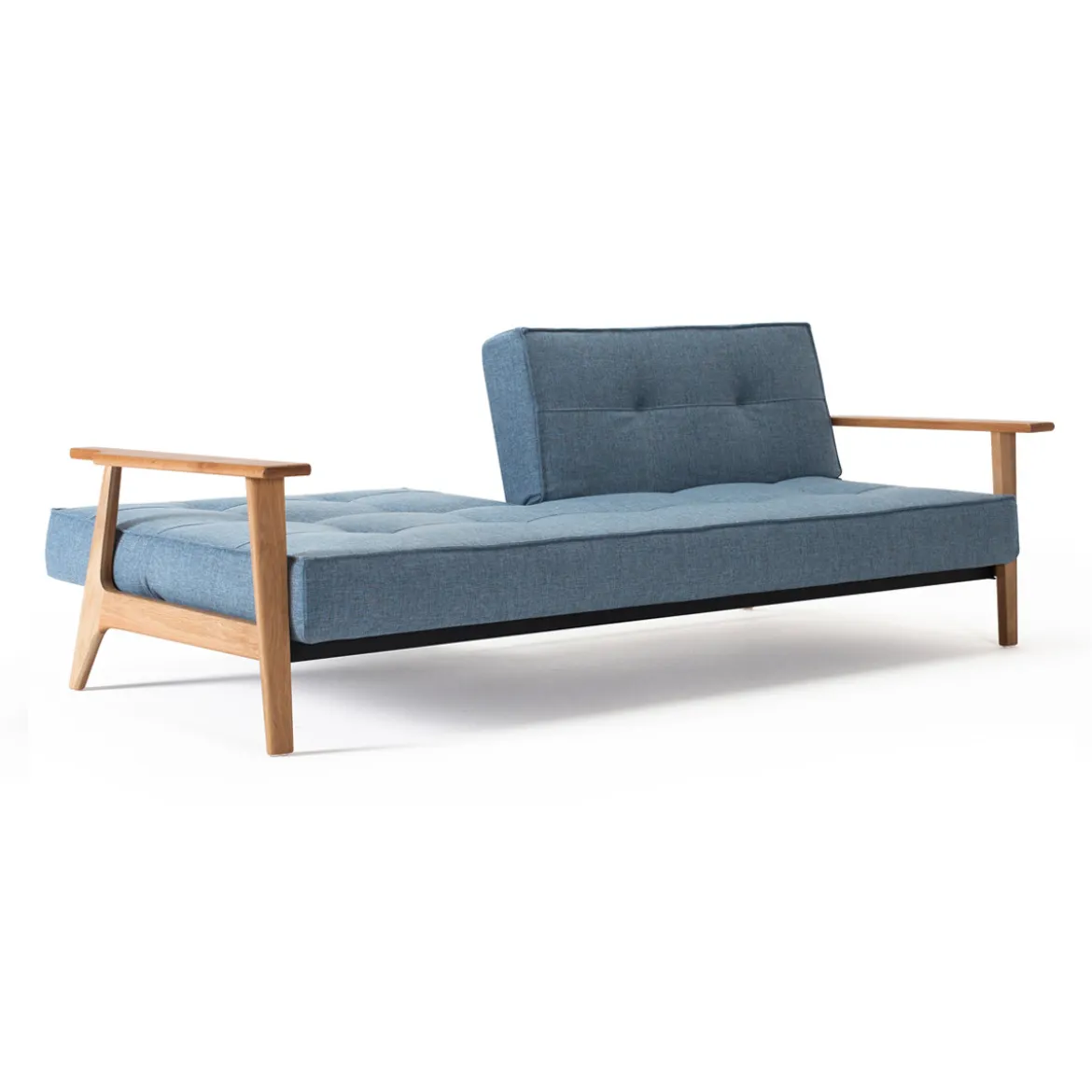 Design slaapbank met eiken armleuningen - Innovation Living Splitback Frej Natural