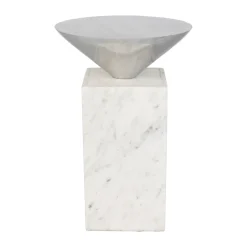 Design tafeltje marmer en zilver - Zuiver Pride
