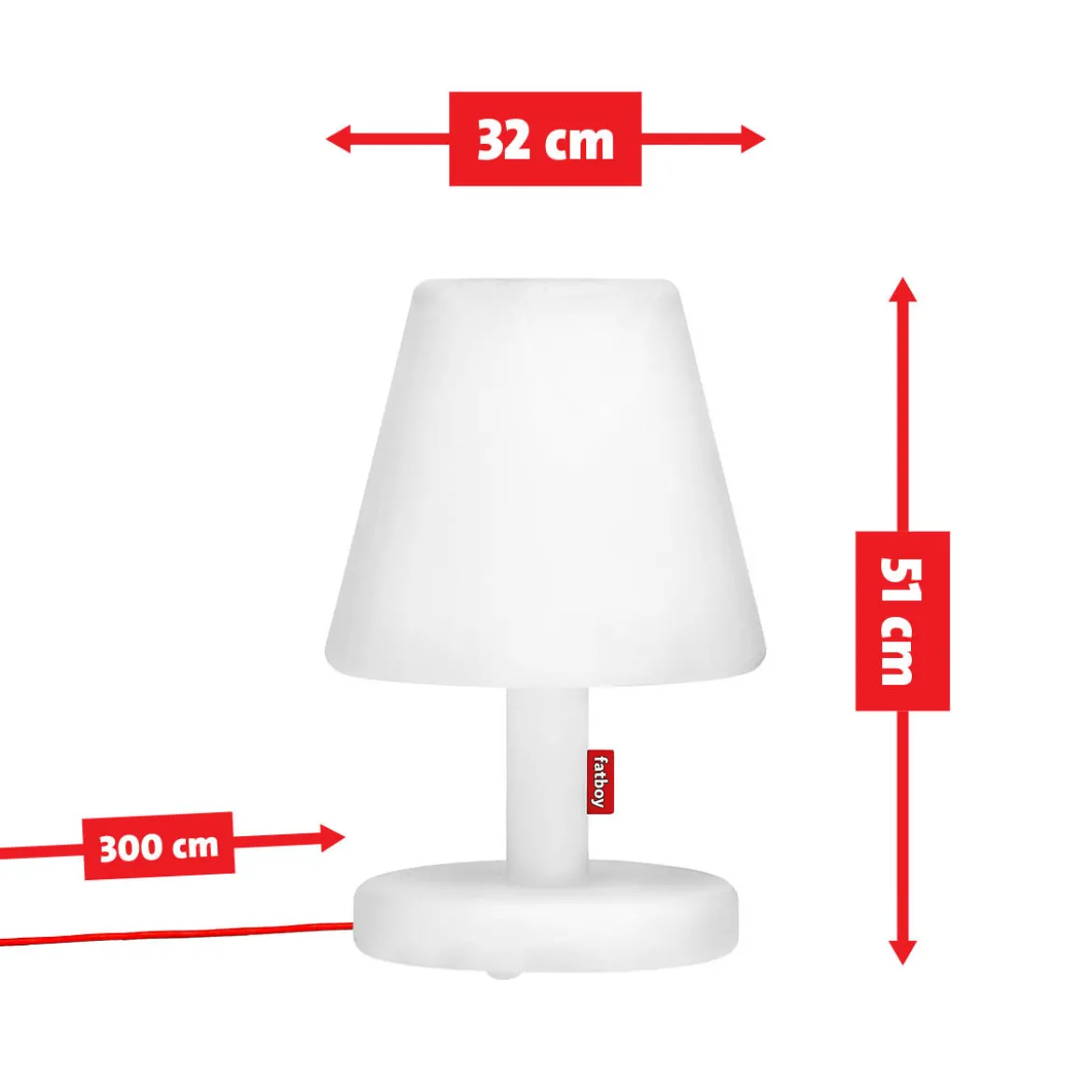 Design tuinlamp met accu LED - Fatboy Edison the Medium connect