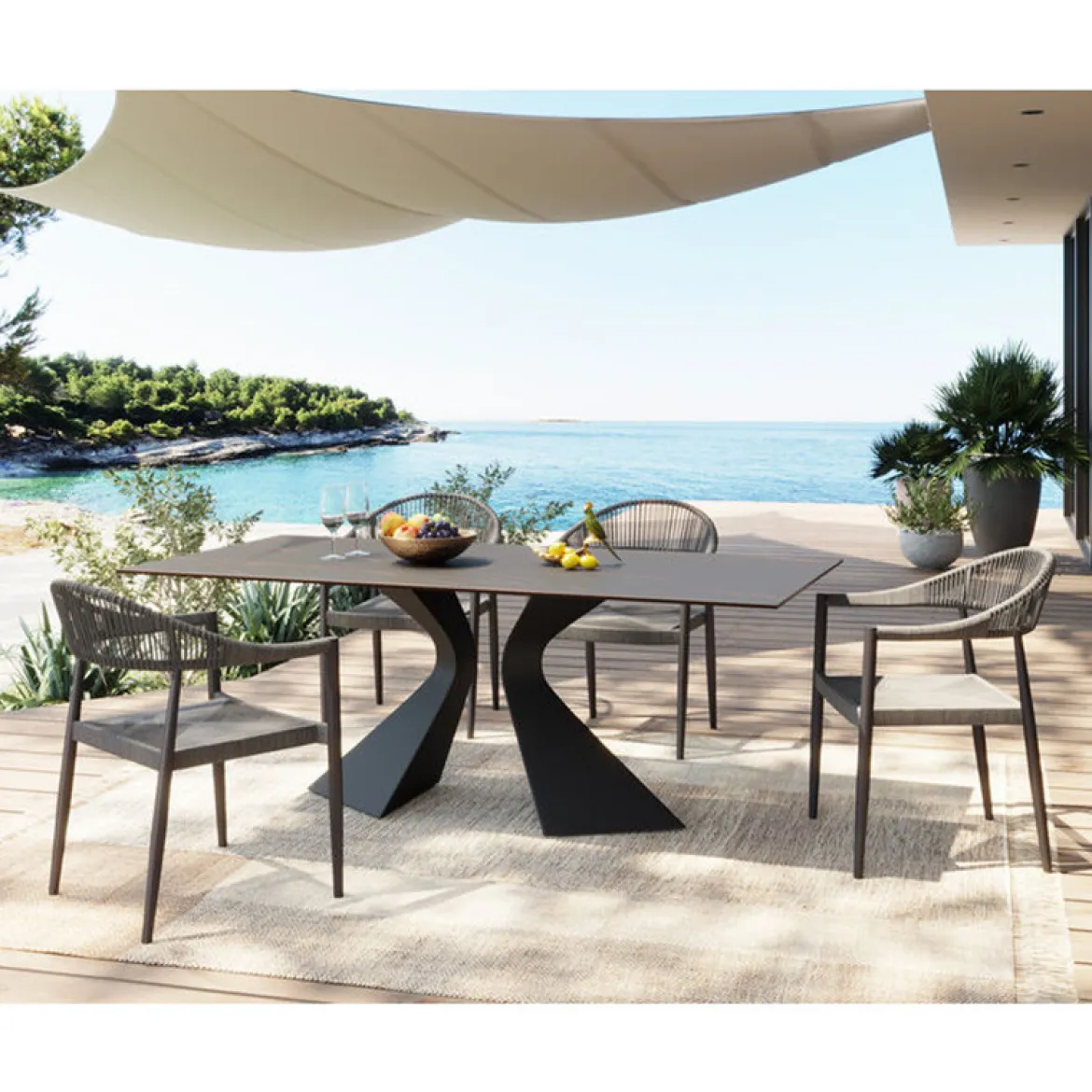 Design tuintafel zwart keramiek - Kare Design Gloria Outdoor