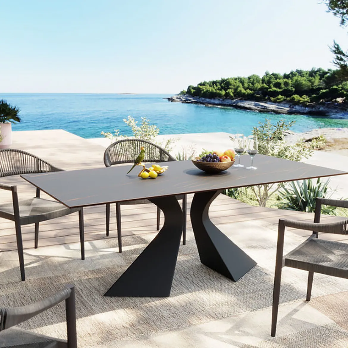Design tuintafel zwart keramiek - Kare Design Gloria Outdoor