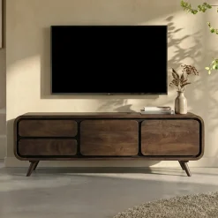 Donkerbruin tv-meubel mangohout - Bodio Lucy