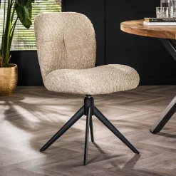 Draaibare eetkamerstoel boucle - Giani Comfort