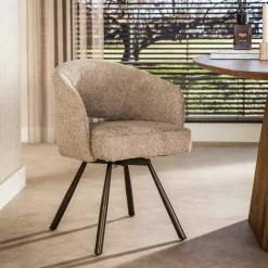 Draaibare eetkamerstoel boucle - Giani Salon Cross
