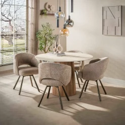 Draaibare eetkamerstoel boucle - Giani Salon Cross