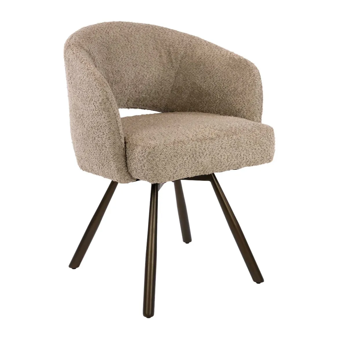 Draaibare eetkamerstoel boucle - Giani Salon Cross