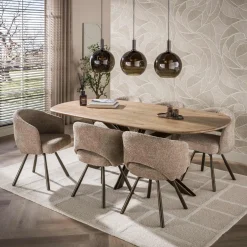 Draaibare eetkamerstoel boucle - Giani Salon Cross