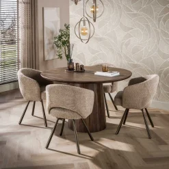 Draaibare eetkamerstoel boucle - Giani Salon Cross