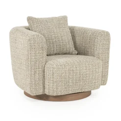 Draaibare fauteuil met walnoot hout - Eleonora Jordan