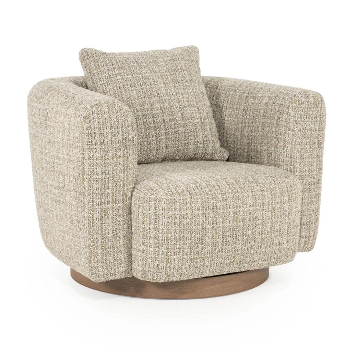 Draaibare fauteuil met walnoot hout - Eleonora Jordan