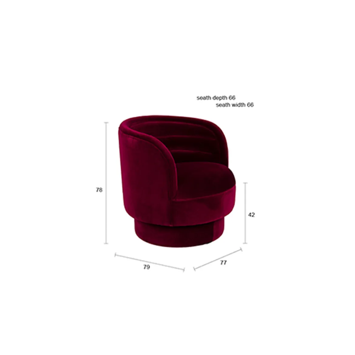 Draaibare fauteuil velvet - Dutchbone Dorothy