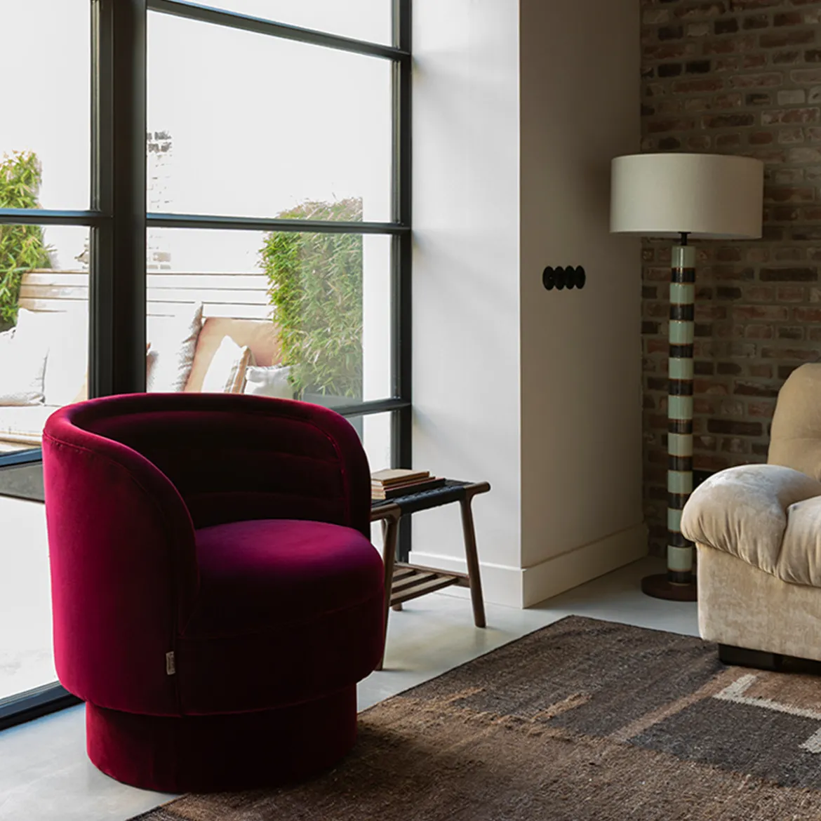 Draaibare fauteuil velvet - Dutchbone Dorothy