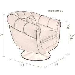 Draaibare fauteuil vintage - Dutchbone Member