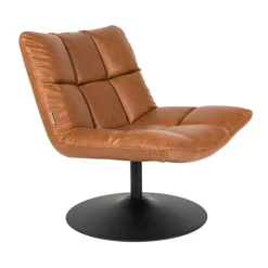 Draaifauteuil bruin leer - Dutchbone Bar Vintage