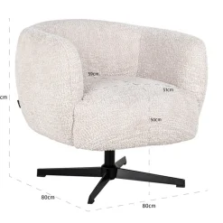 Draai fauteuil met ronde rug - Richmond Interiors Estelle