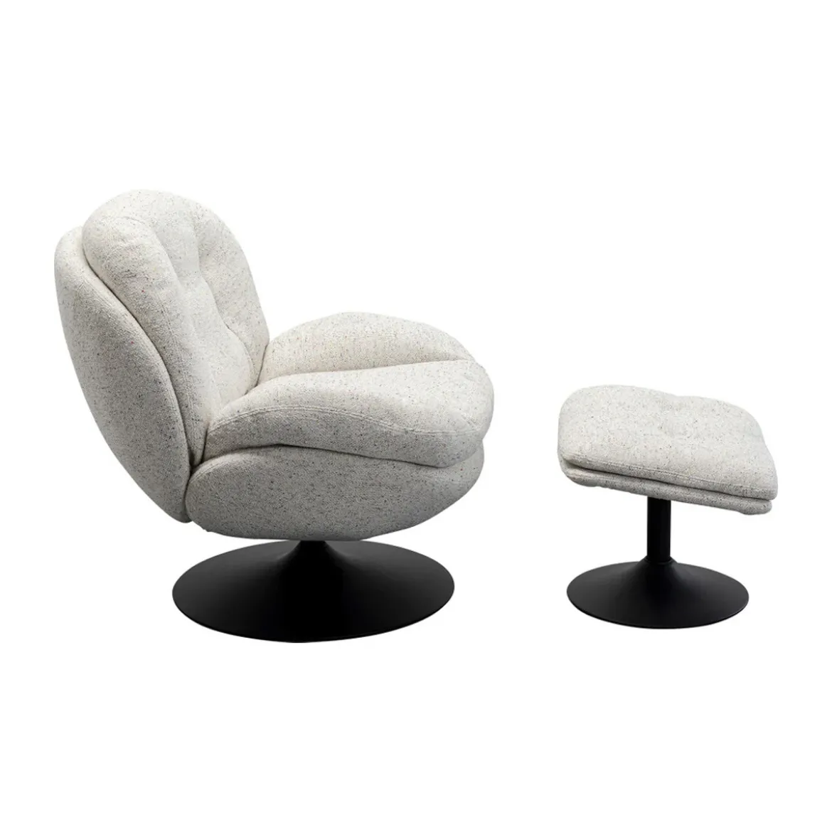 Draai fauteuil met voetenbank - Kare Design Standford