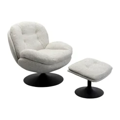 Draai fauteuil met voetenbank - Kare Design Standford