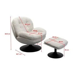 Draai fauteuil met voetenbank - Kare Design Standford