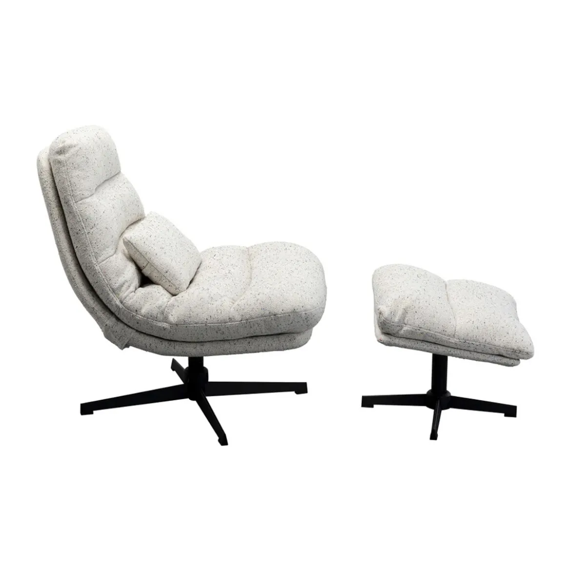 Draai fauteuil met voetenbank - Kare Design Columbia