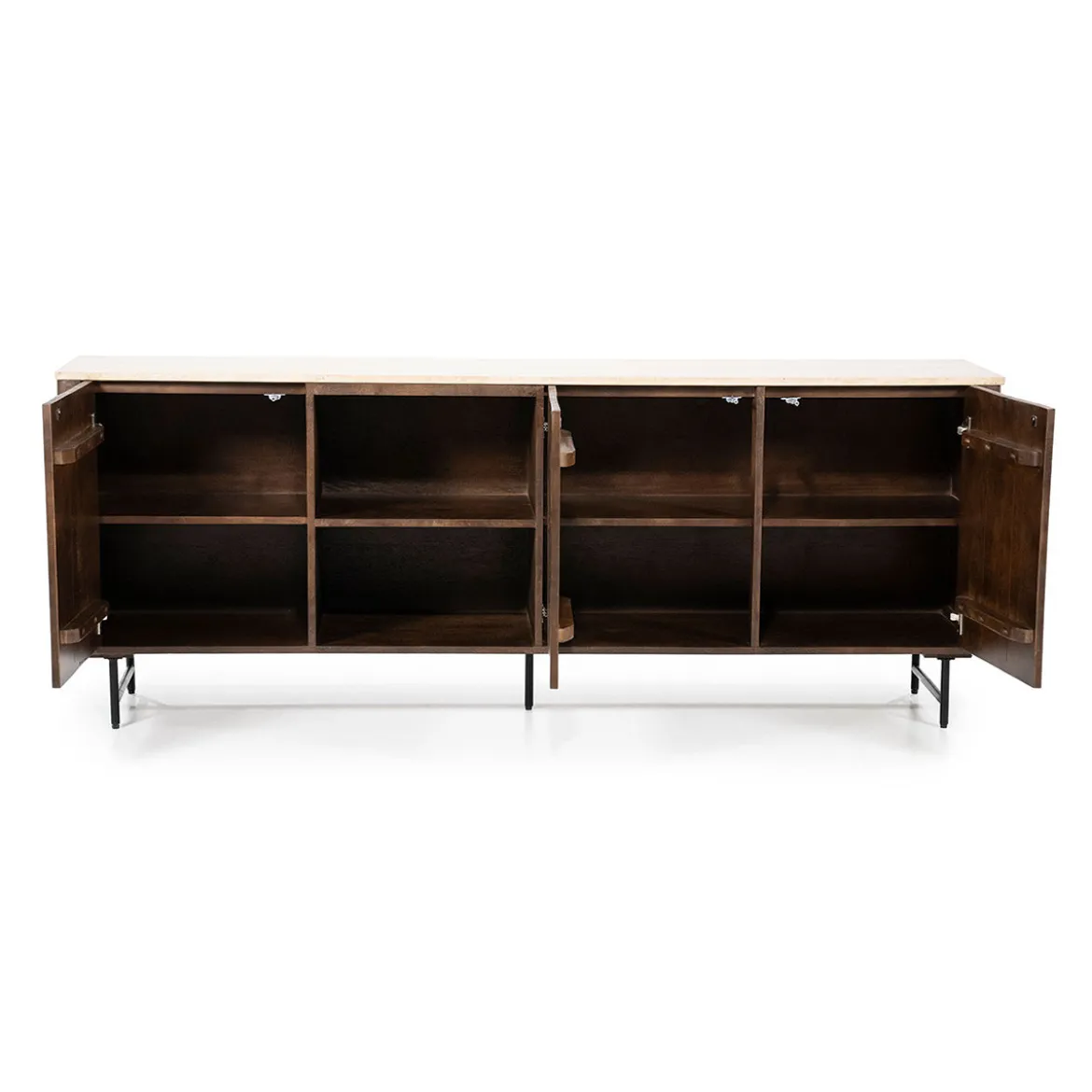 Dressoir donker hout met travertin blad - Eleonora Lio
