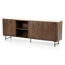 Dressoir donker hout met travertin blad - Eleonora Lio