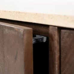 Dressoir donker hout met travertin blad - Eleonora Lio