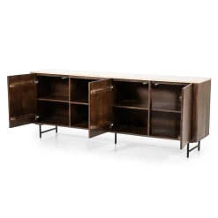 Dressoir donker hout met travertin blad - Eleonora Lio