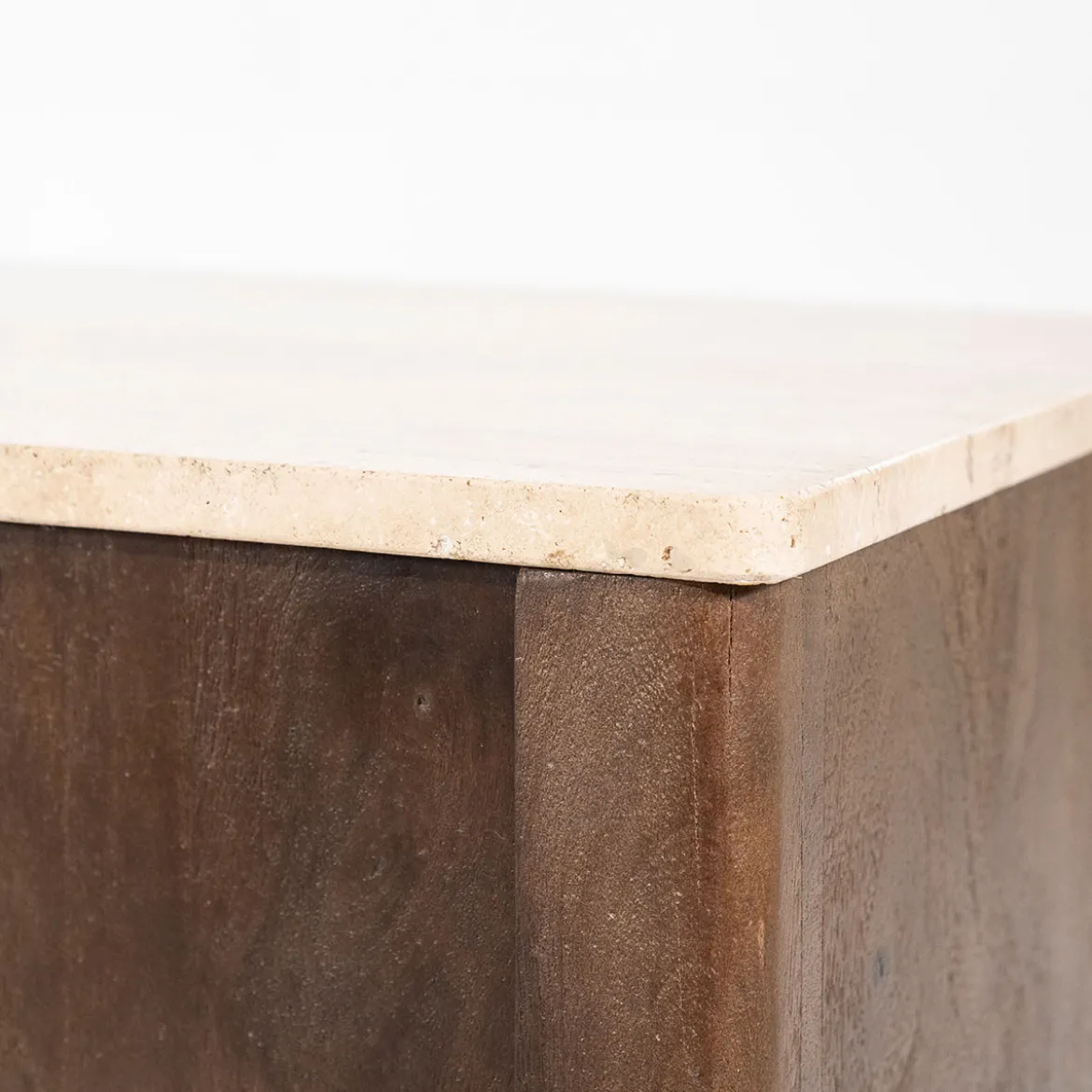 Dressoir donker hout met travertin blad - Eleonora Lio