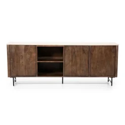 Dressoir donker hout met travertin blad - Eleonora Lio