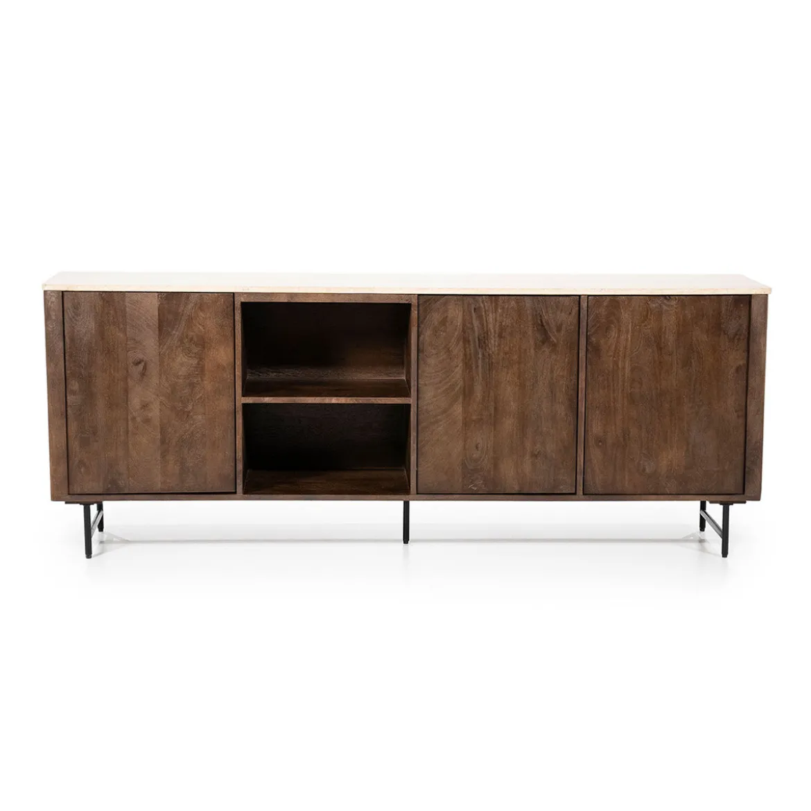 Dressoir donker hout met travertin blad - Eleonora Lio