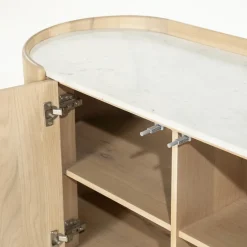 Dressoir eiken met wit marmer - Eleonora Don