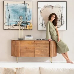 Dressoir mangohout en marmer - Kare Design Grace