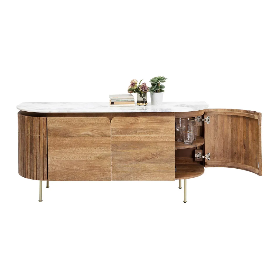 Dressoir mangohout en marmer - Kare Design Grace