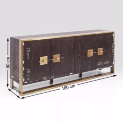 Dressoir messing en donker hout - Kare Design Osaka