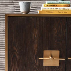 Dressoir messing en donker hout - Kare Design Osaka