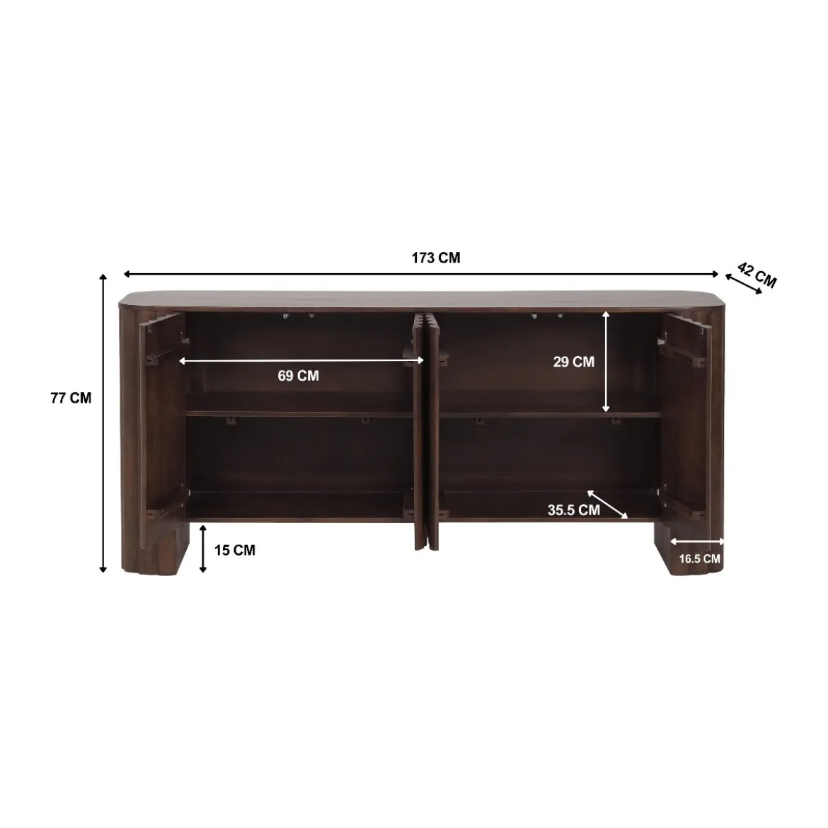 Dressoir met ribbels - Bodio Toshi